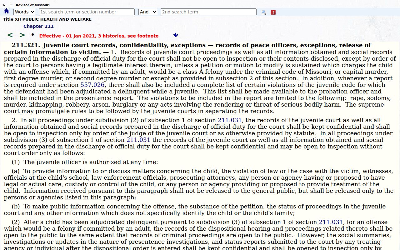 Wright County criminal docket juvenile confidentiality statute source