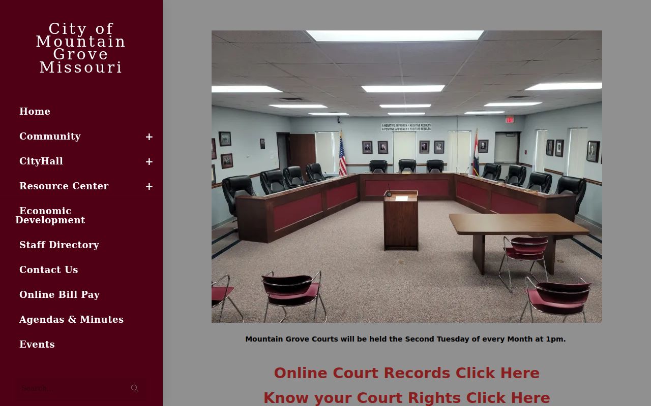 Mountain Grove court docket official court page